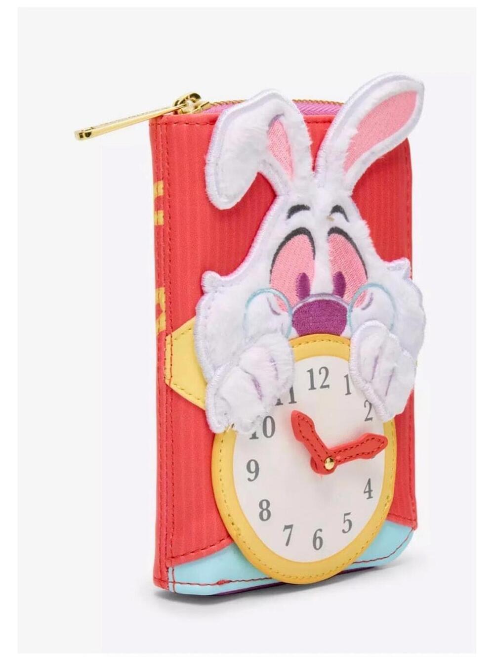 Loungefly Disney AIW White Rabbit Fuzzy Mini Zipper Wallet